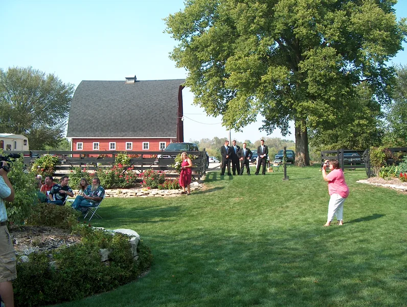 Event space at Scenic Iowa Estate with Historic Barn & 45-Acre Wedding Weekend Retreat